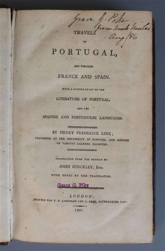 Link, Henry Frederick - Travels in Portugal, translated by John Hinckley, 8vo, burred calf, London 1801